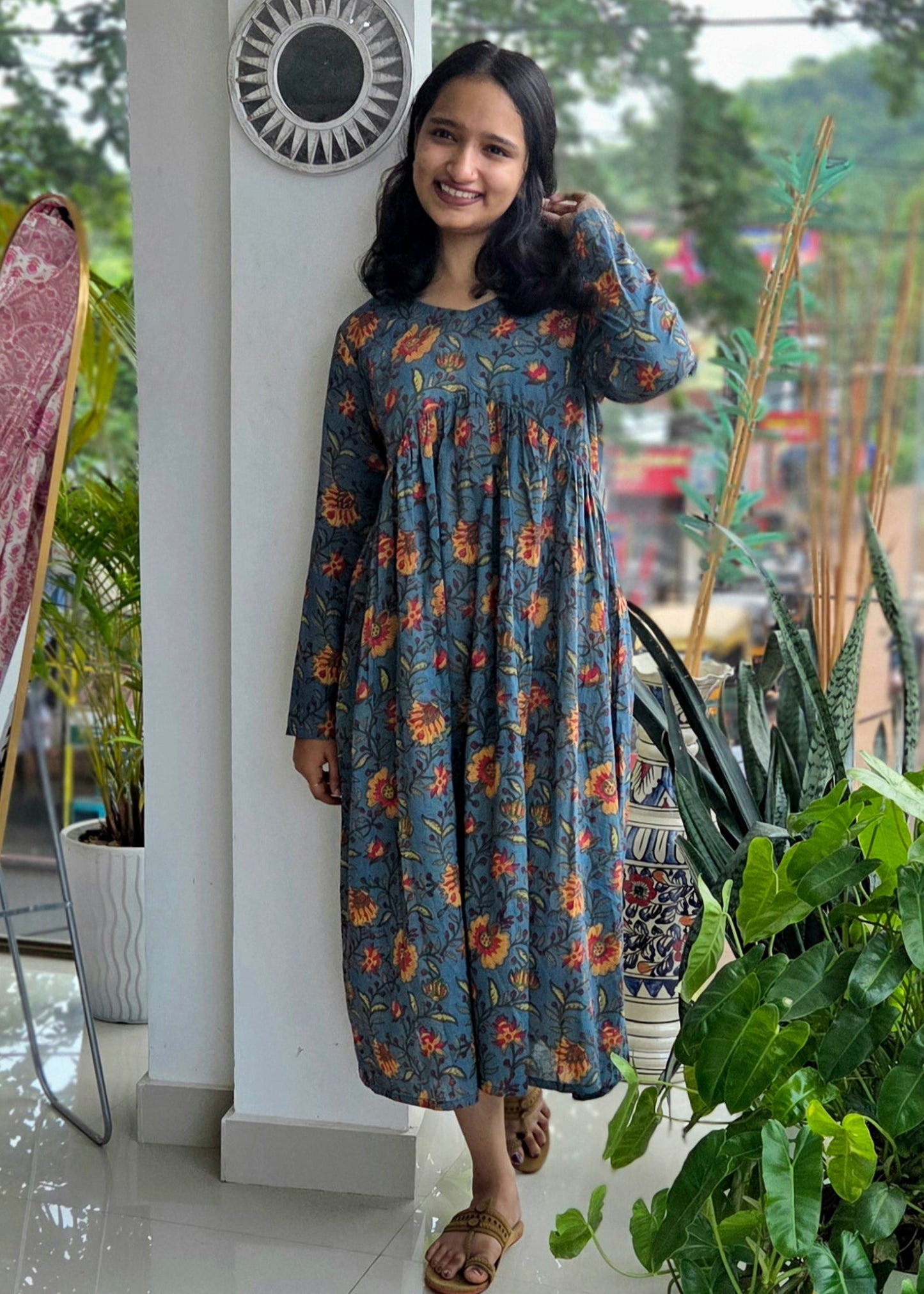Block printed dress
