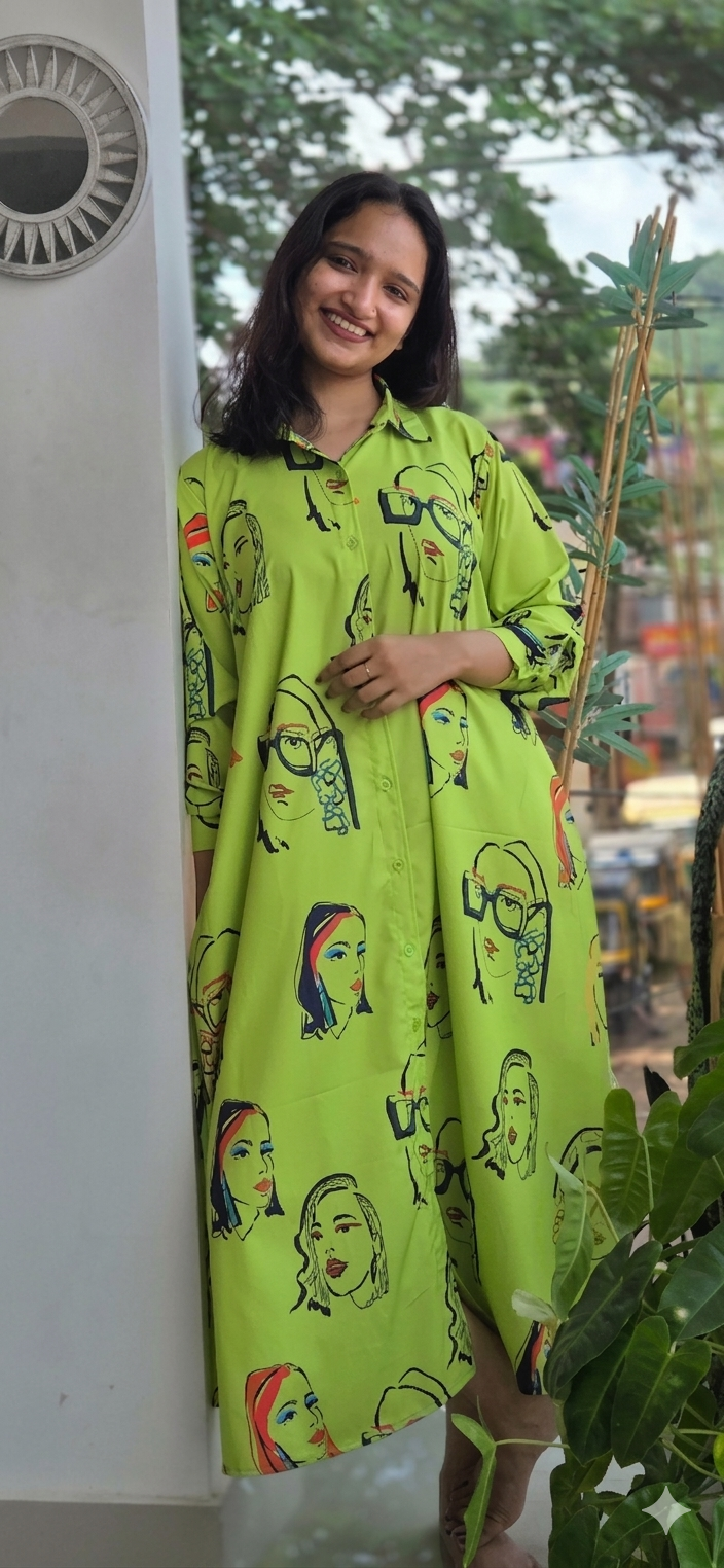 NEON PREMIUM CREPE SHIRT DRESS