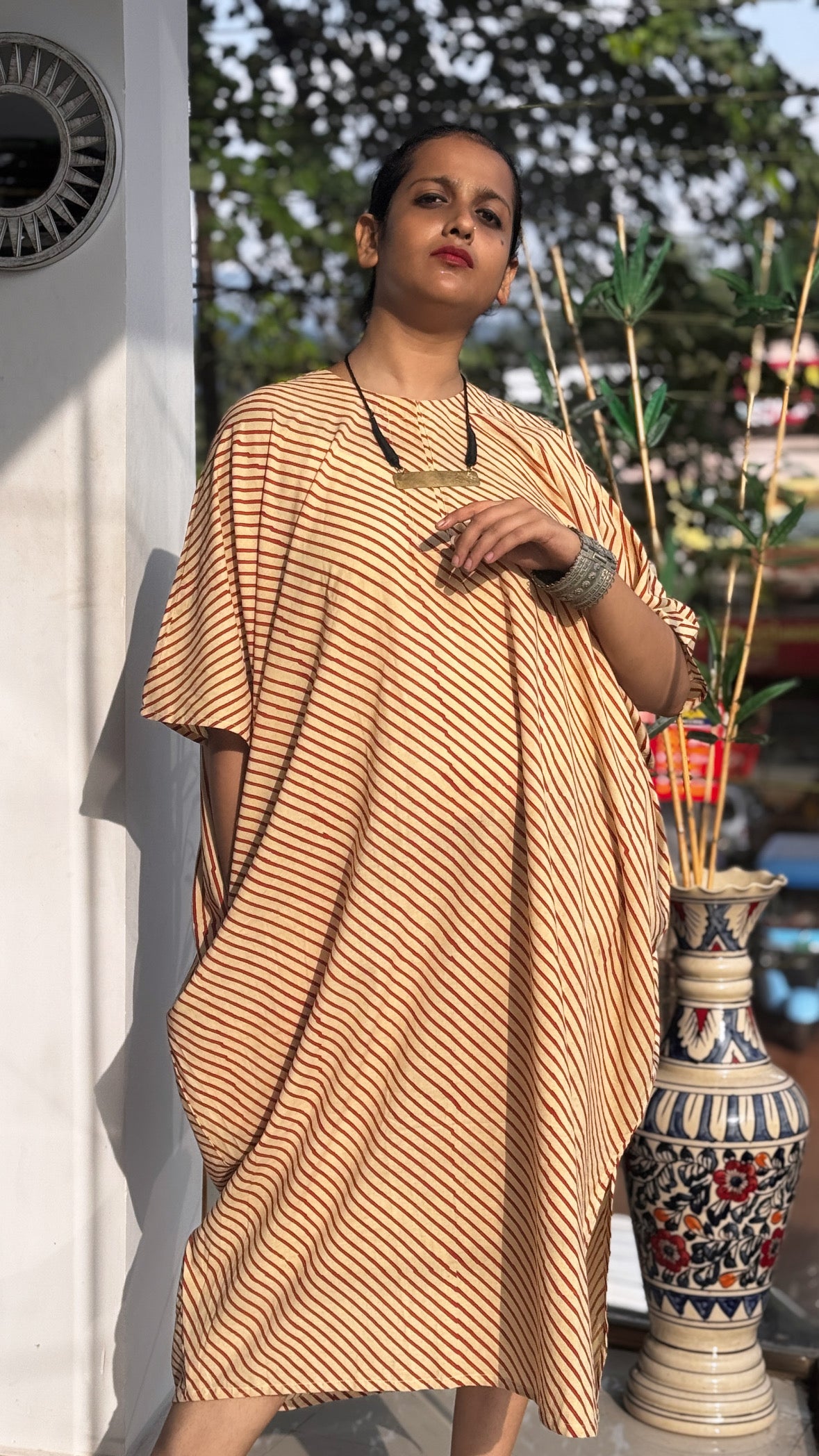 KIMONA RED-STRIPES