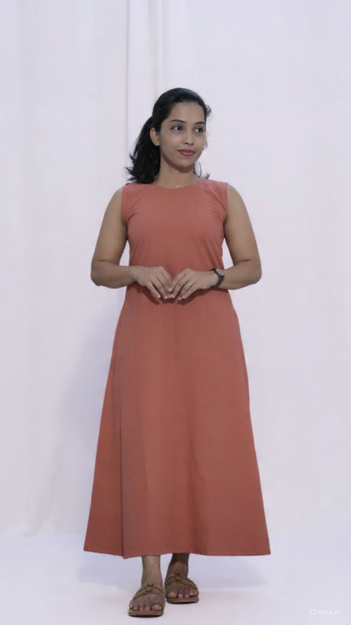 Pastel brick dress(3/4 TH SLEEVE)