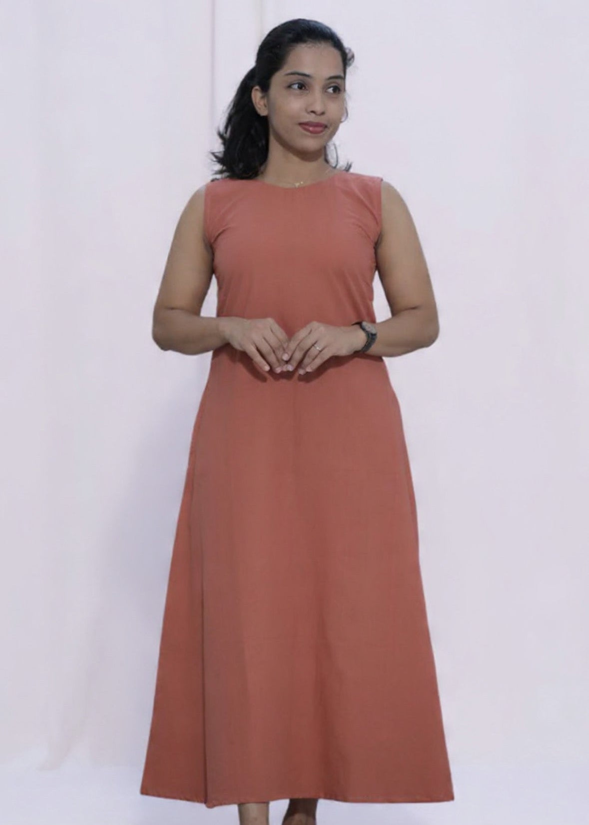 Pastel brick dress(3/4 TH SLEEVE)