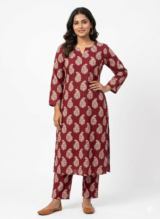 Paisely maroon
