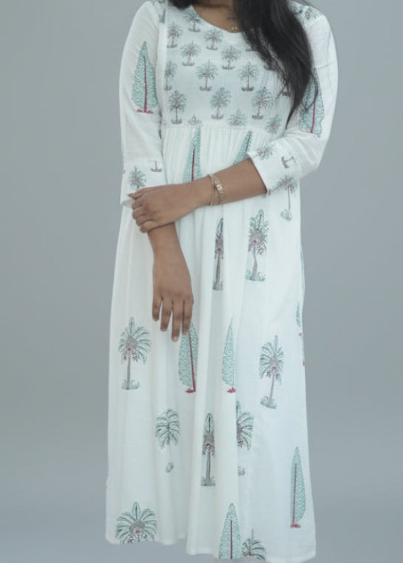 LEAF & TREE BLOCK PRINT TOP