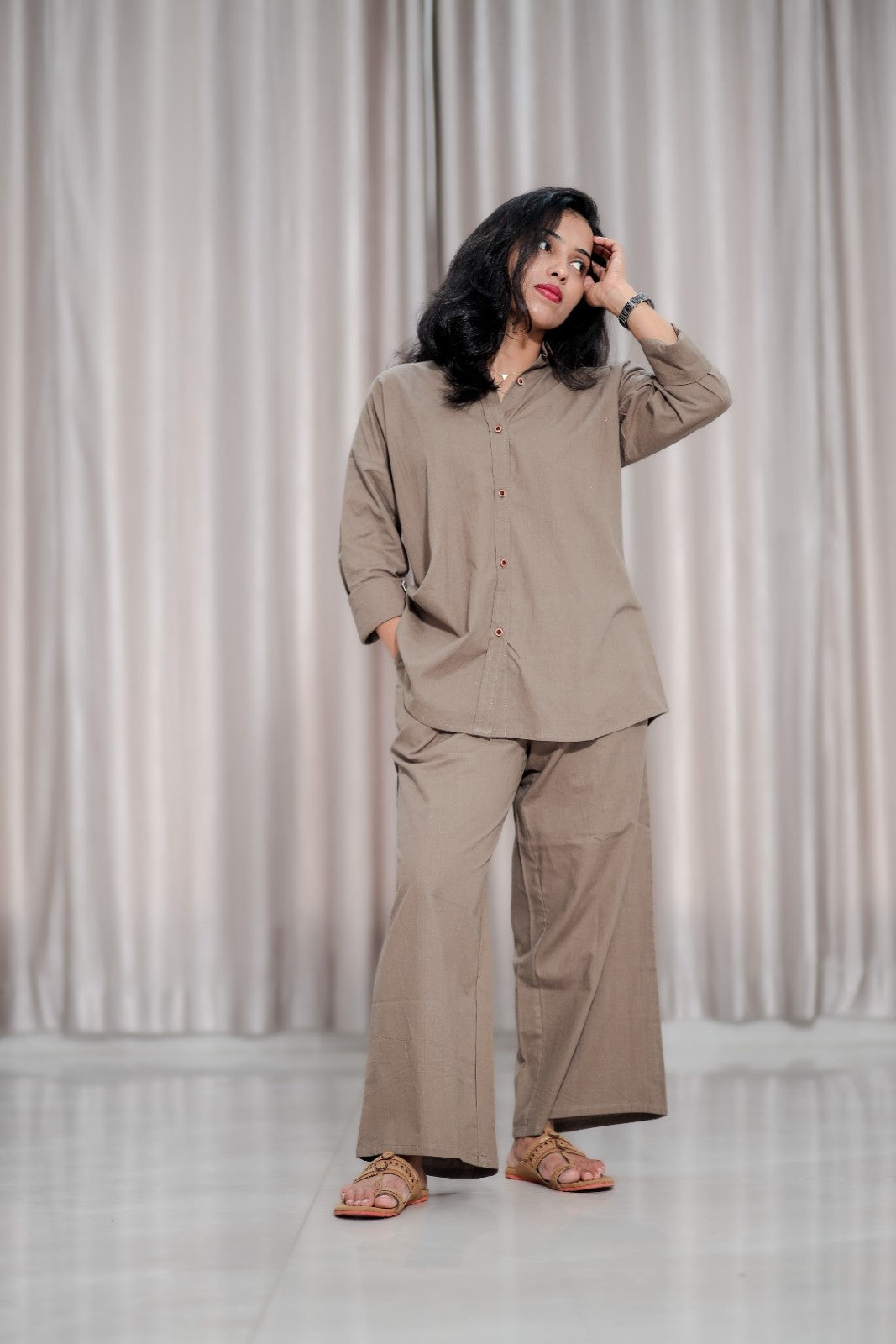 Over sized khaki coord set