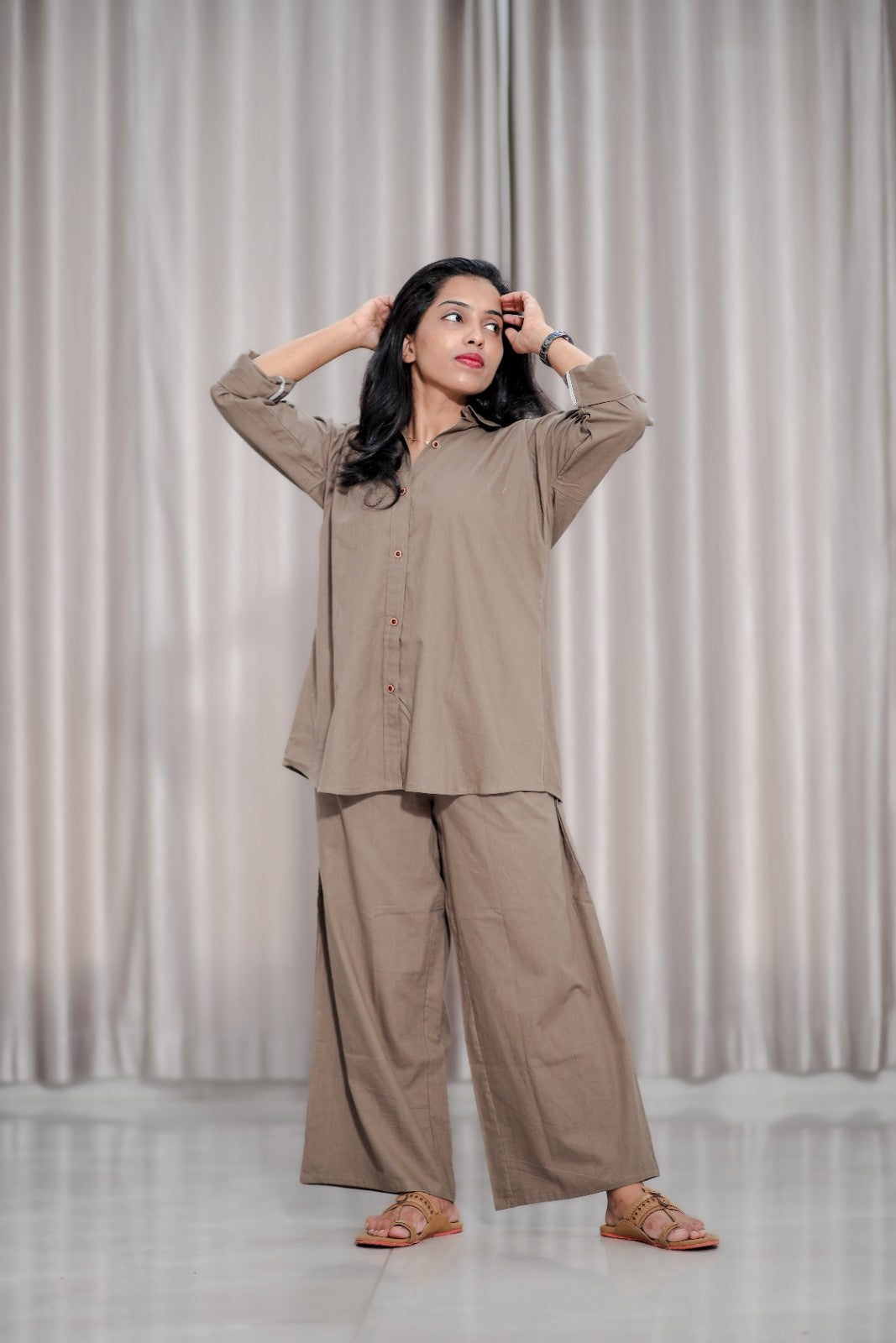 Over sized khaki coord set