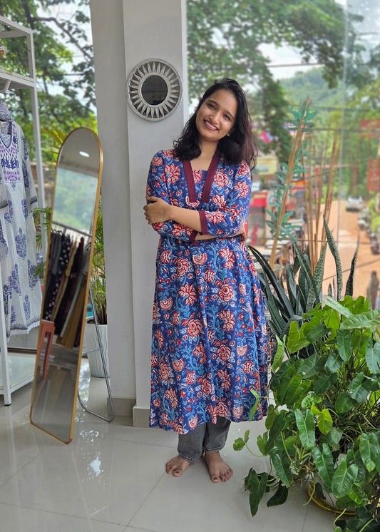 JAIPUR BLOCK PRINTED TOP BLUE