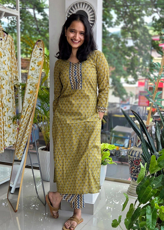 Mustard cotton coord