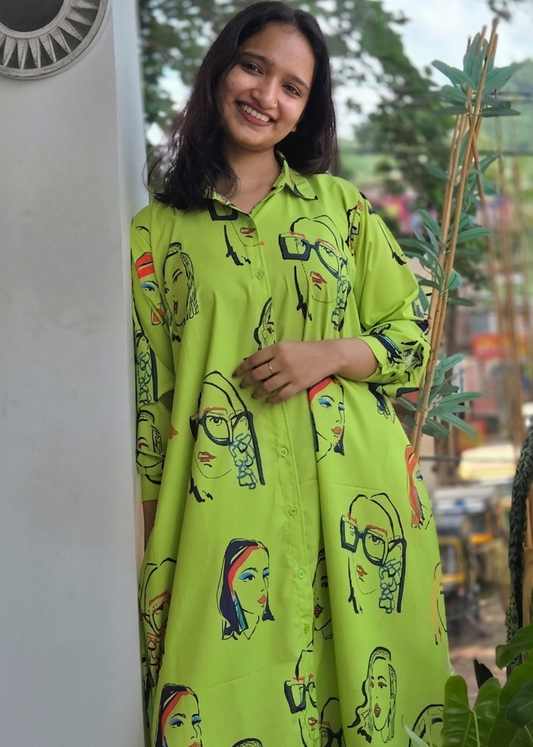 NEON PREMIUM CREPE SHIRT DRESS