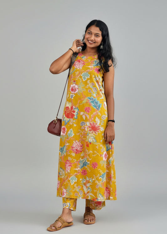 MUSTARD COORD SET(SLEEVES AVAILABLE)