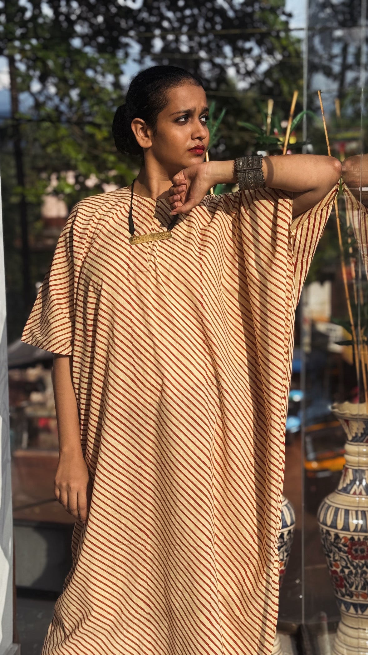 KIMONA RED-STRIPES