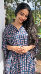 MODAL SILK PRINTED KIMONA KAFTAN