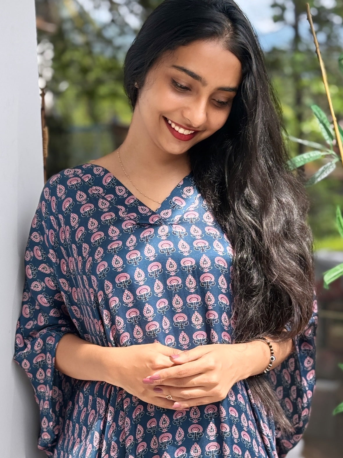 MODAL SILK PRINTED KIMONA KAFTAN