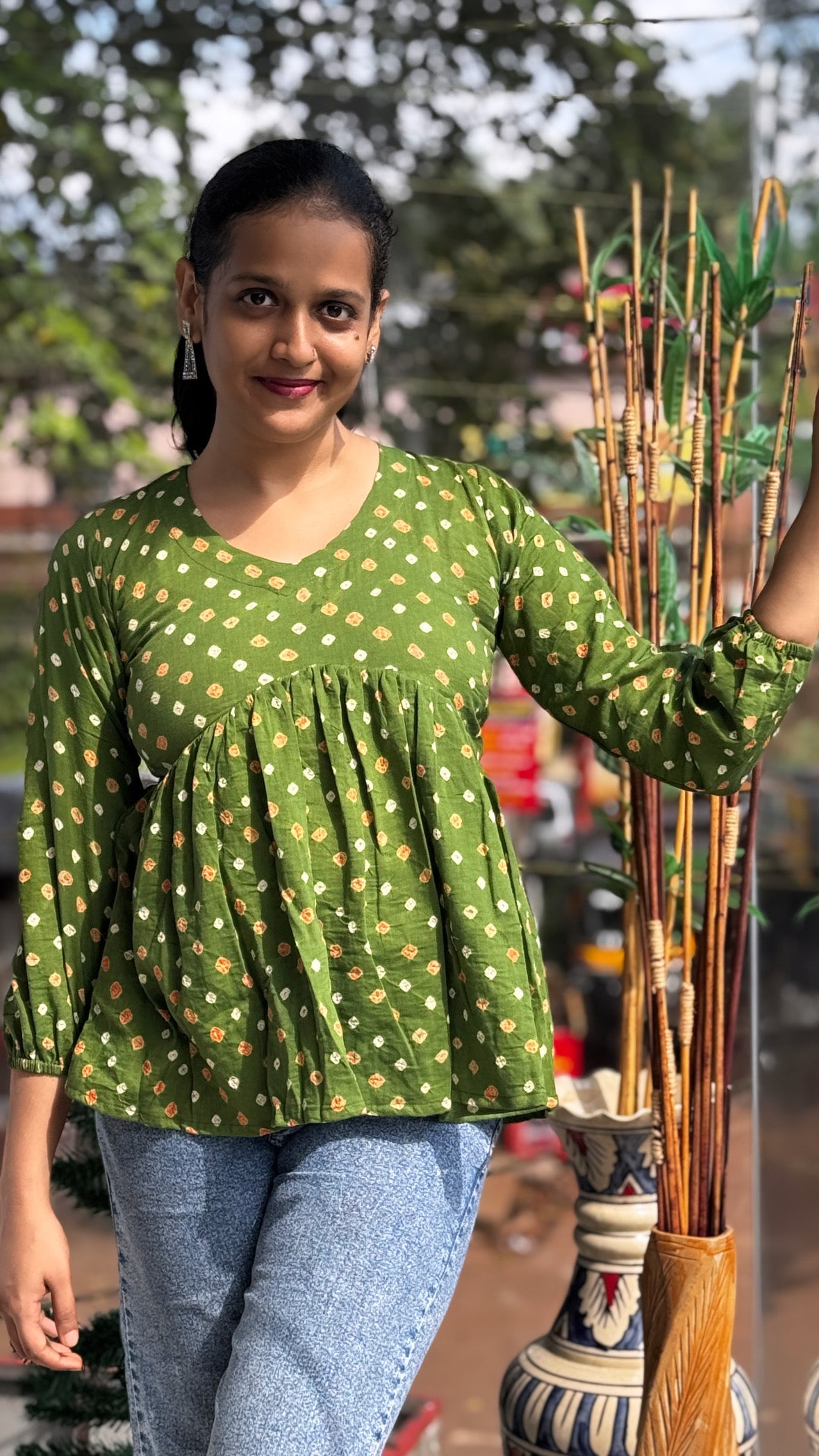 Bandhini peplum