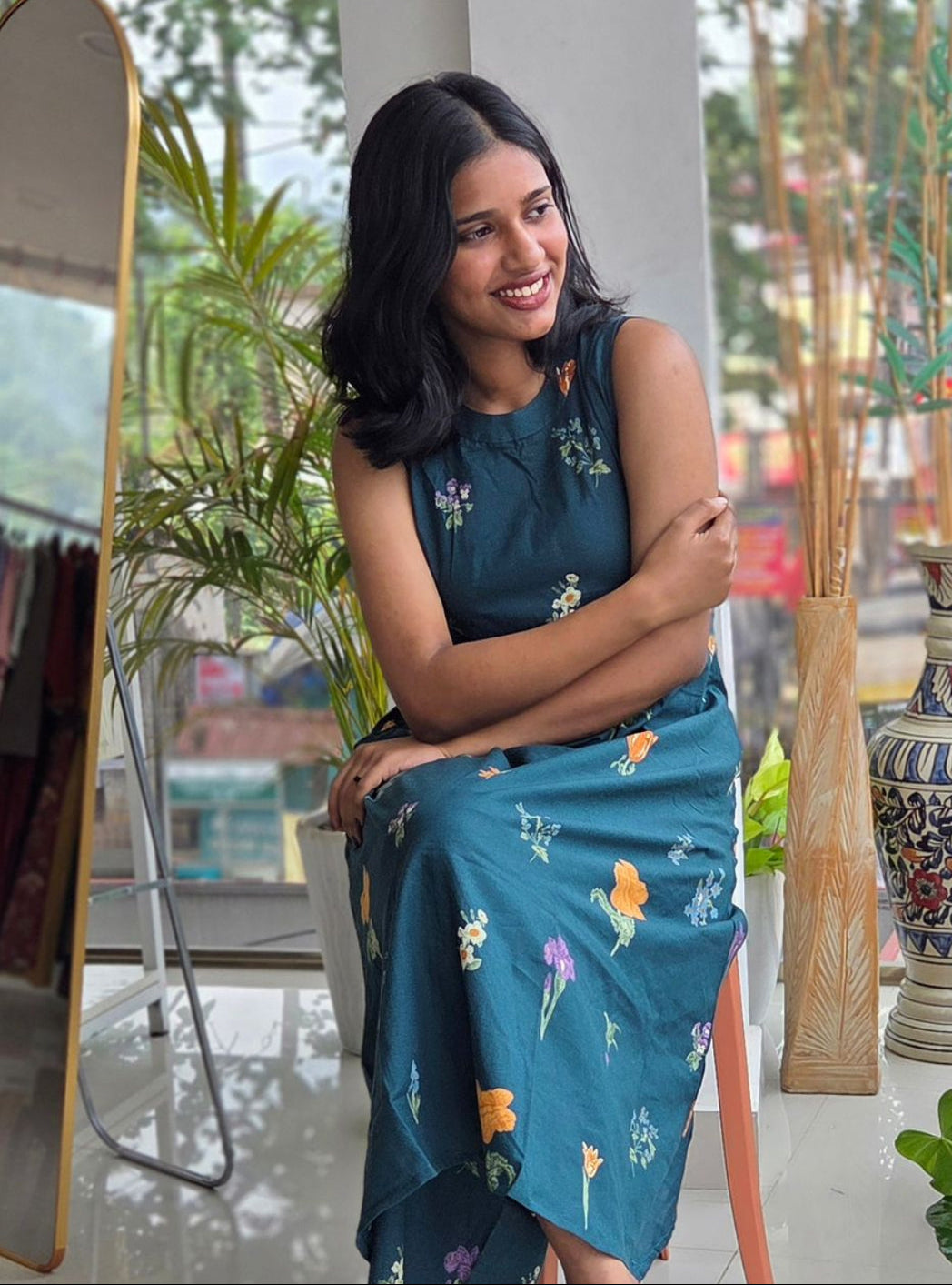 TEAL BLUE FLORAL COORD SET