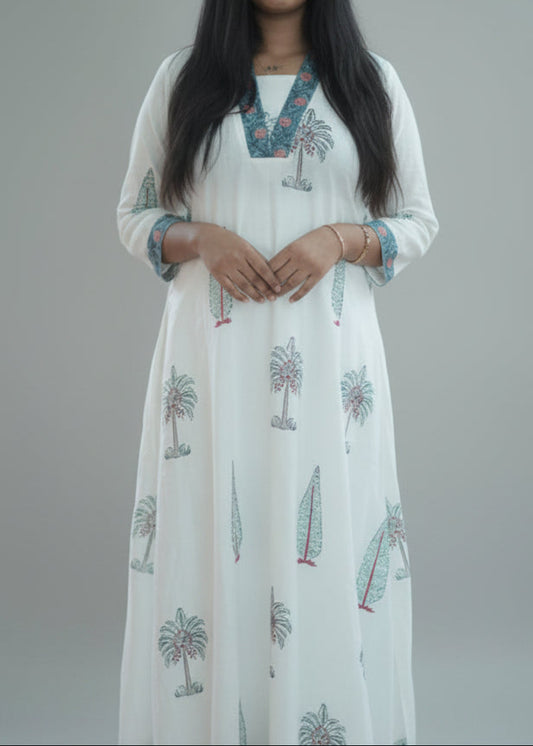 LEAF & TREE BLOCK PRINT TOP