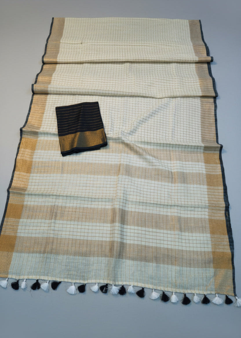 LINENS SAREE BLACK