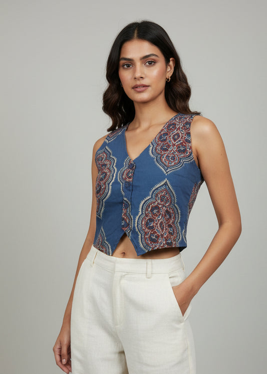 NAVY BLUE VEST TOP
