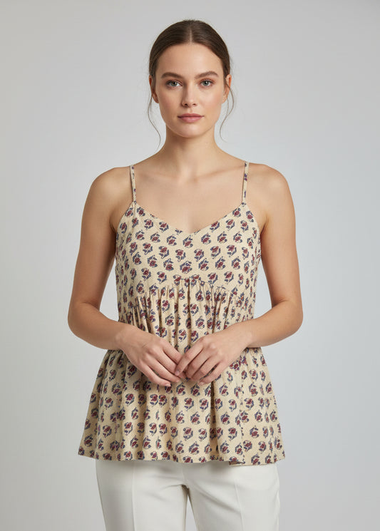 BEIGE NOODLE TOP